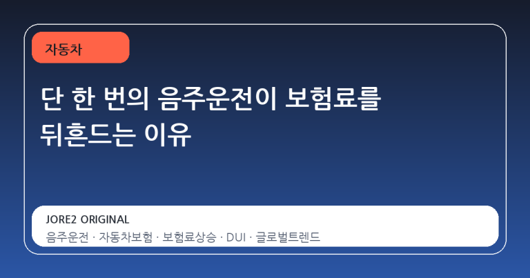 단 한 번의 음주운전이 보험료를 뒤흔드는 이유