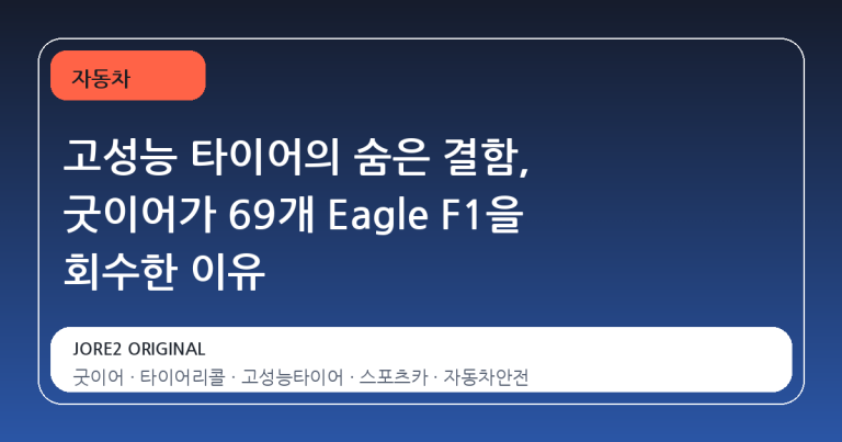 고성능 타이어의 숨은 결함, 굿이어가 69개 Eagle F1을 회수한 이유