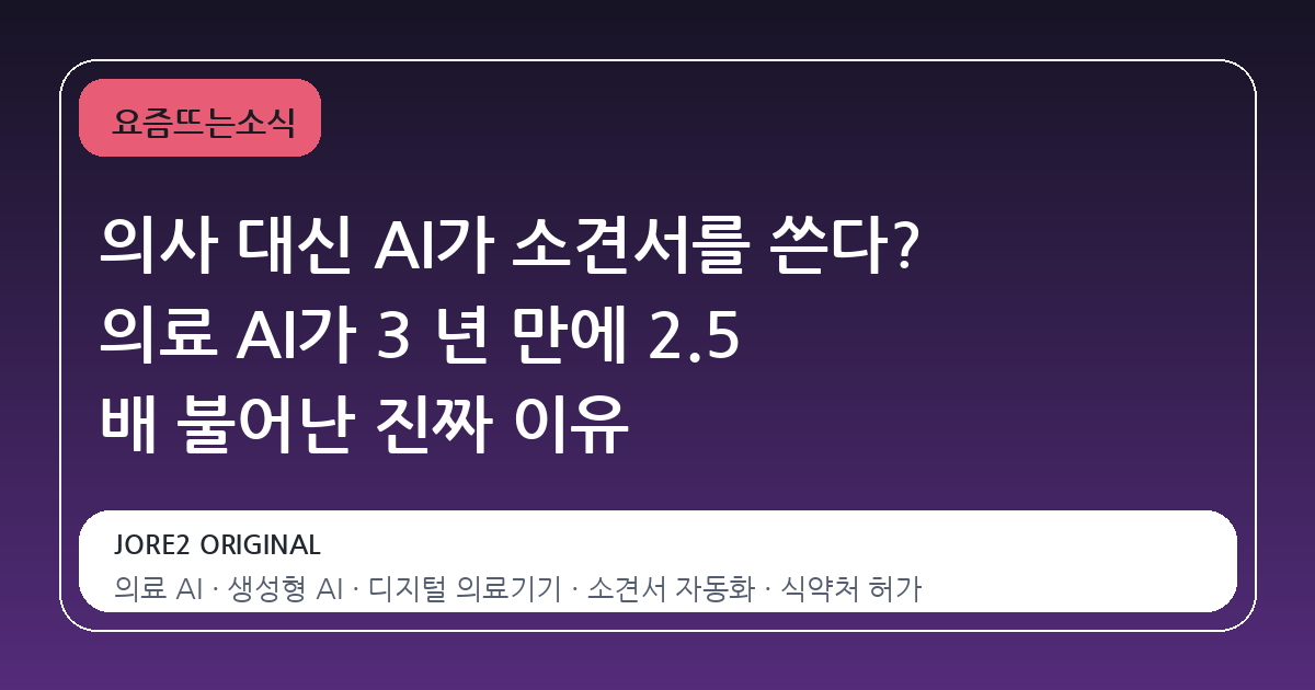 의사 대신 AI가 소견서를 쓴다? 의료 AI가 3 년 만에 2.5 배 불어난 진짜 이유