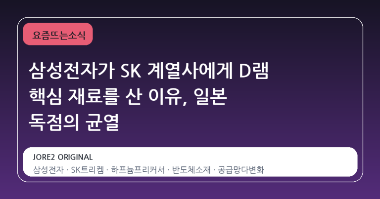 삼성전자가 SK 계열사에게 D램 핵심 재료를 산 이유, 일본 독점의 균열