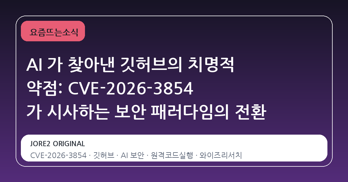 AI 가 찾아낸 깃허브의 치명적 약점: CVE-2026-3854 가 시사하는 보안 패러다임의 전환
