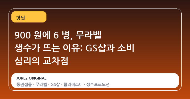 900 원에 6 병, 무라벨 생수가 뜨는 이유: GS샵과 소비 심리의 교차점