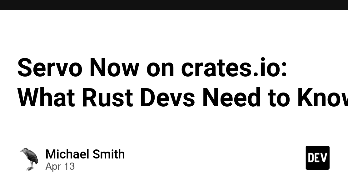 리눅스 재단으로 넘어간 서보, 이제 크레이트.io 에서 Rust 개발자의 손끝으로