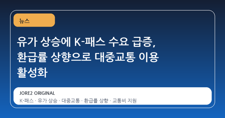 유가 상승에 K-패스 수요 급증, 환급률 상향으로 대중교통 이용 활성화