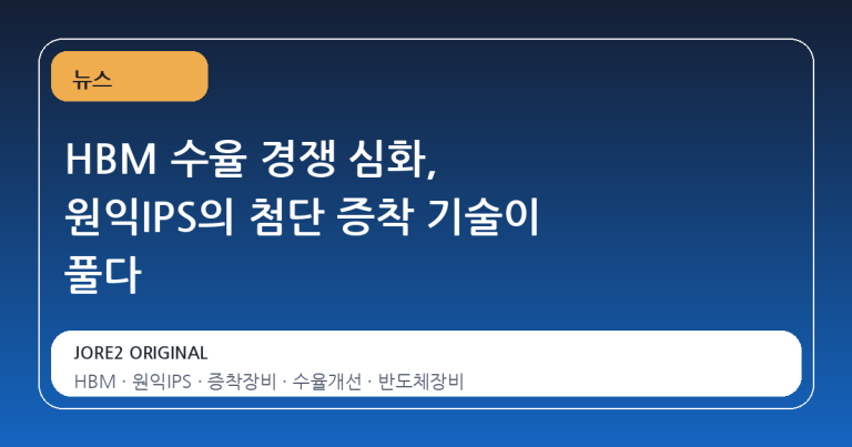 HBM 수율 경쟁 심화, 원익IPS의 첨단 증착 기술이 풀다