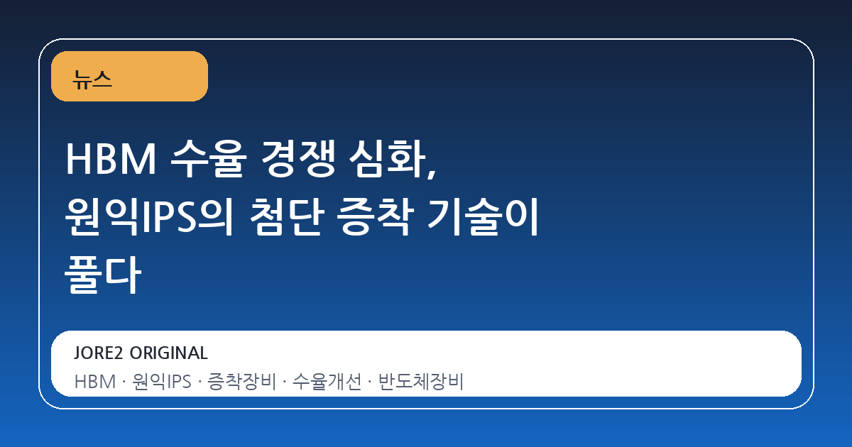 HBM 수율 경쟁 심화, 원익IPS의 첨단 증착 기술이 풀다