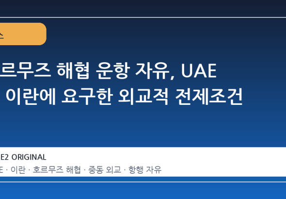 호르무즈 해협 운항 자유, UAE 가 이란에 요구한 외교적 전제조건