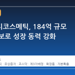 오가닉티코스메틱, 184억 규모 자금 확보로 성장 동력 강화