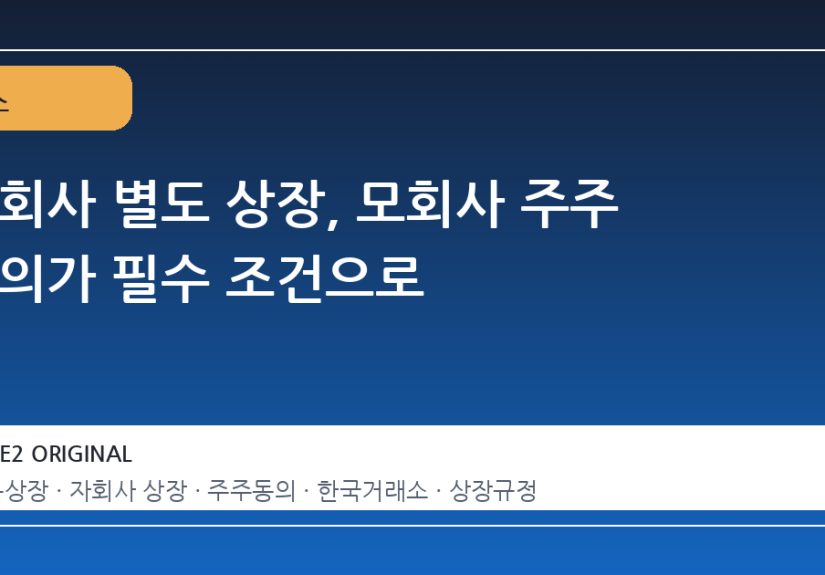자회사 별도 상장, 모회사 주주 동의가 필수 조건으로
