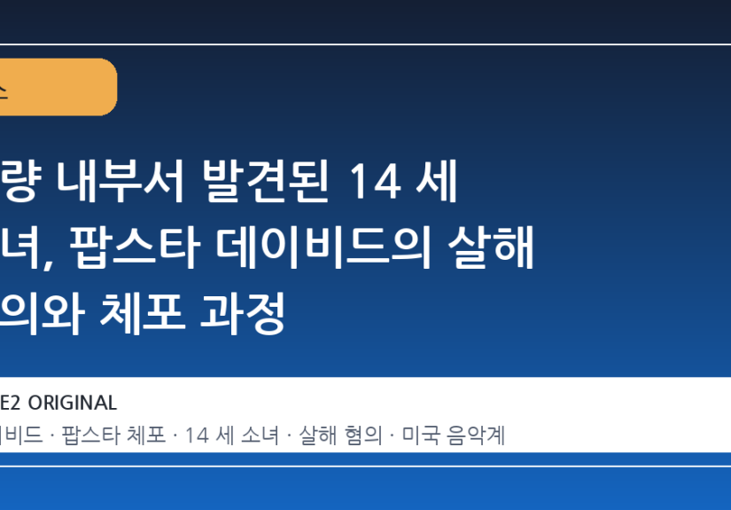 차량 내부서 발견된 14 세 소녀, 팝스타 데이비드의 살해 혐의와 체포 과정