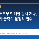 이란의 호르무즈 해협 일시 개방, 국제 유가 급락의 결정적 변수