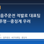 안혜진, 음주운전 적발로 대표팀 출전 불투명…중징계 우려