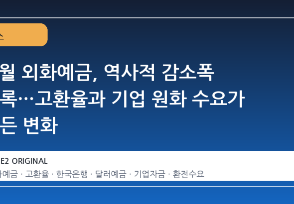 3 월 외화예금, 역사적 감소폭 기록…고환율과 기업 원화 수요가 만든 변화