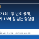 로또 1221회 1등 번호 공개, 16명에게 18억 원 넘는 당첨금