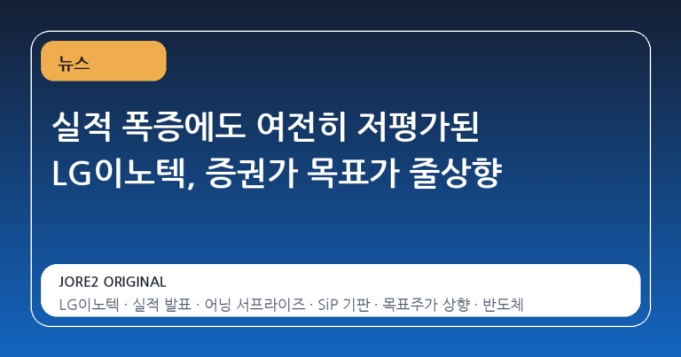 실적 폭증에도 여전히 저평가된 LG이노텍, 증권가 목표가 줄상향