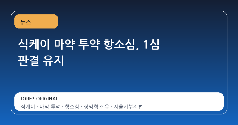 식케이 마약 투약 항소심, 1심 판결 유지