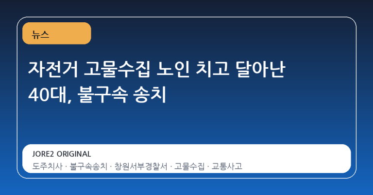 자전거 고물수집 노인 치고 달아난 40대, 불구속 송치