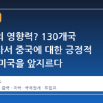 트럼프의 영향력? 130개국 여론조사서 중국에 대한 긍정적 평가가 미국을 앞지르다