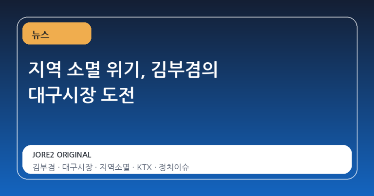 지역 소멸 위기, 김부겸의 대구시장 도전