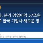 삼성전자, 분기 영업이익 57조원 기록으로 한국 기업사 새로운 장 연다