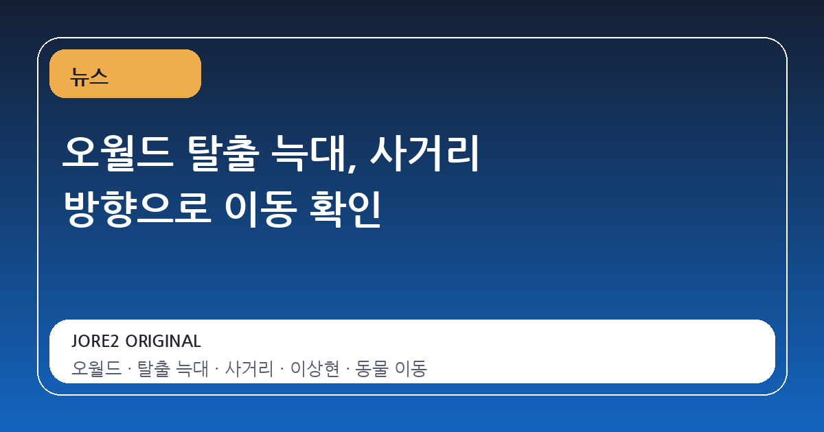 오월드 탈출 늑대, 사거리 방향으로 이동 확인