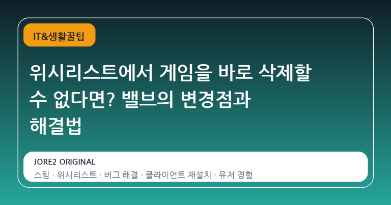 위시리스트에서 게임을 바로 삭제할 수 없다면? 밸브의 변경점과 해결법
