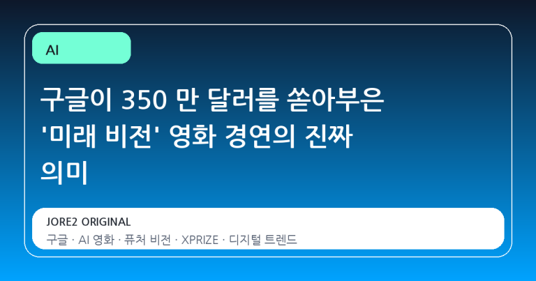 구글이 350 만 달러를 쏟아부은 '미래 비전' 영화 경연의 진짜 의미