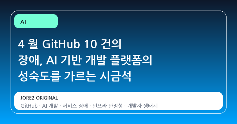 4 월 GitHub 10 건의 장애, AI 기반 개발 플랫폼의 성숙도를 가르는 시금석