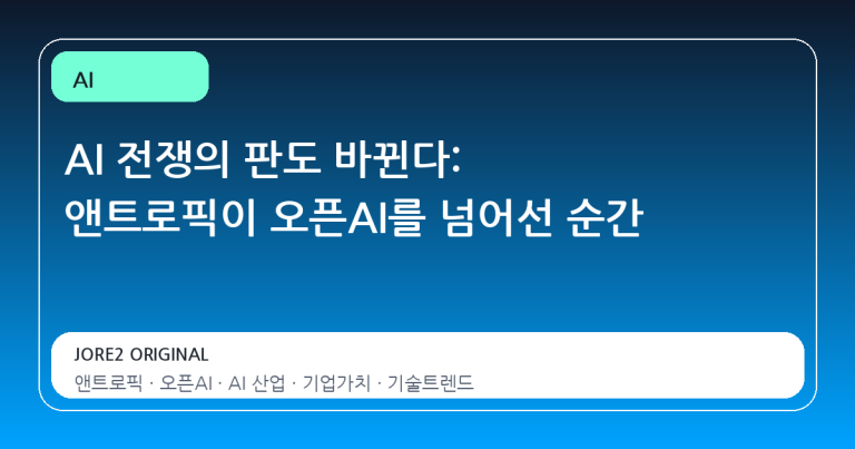 AI 전쟁의 판도 바뀐다: 앤트로픽이 오픈AI를 넘어선 순간