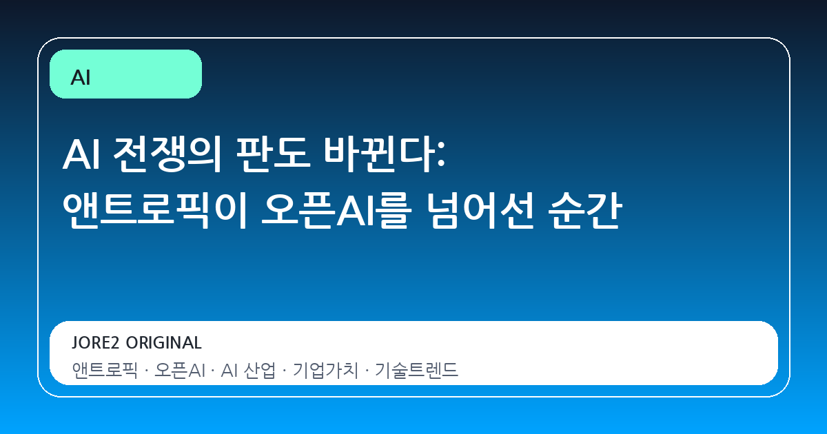 AI 전쟁의 판도 바뀐다: 앤트로픽이 오픈AI를 넘어선 순간