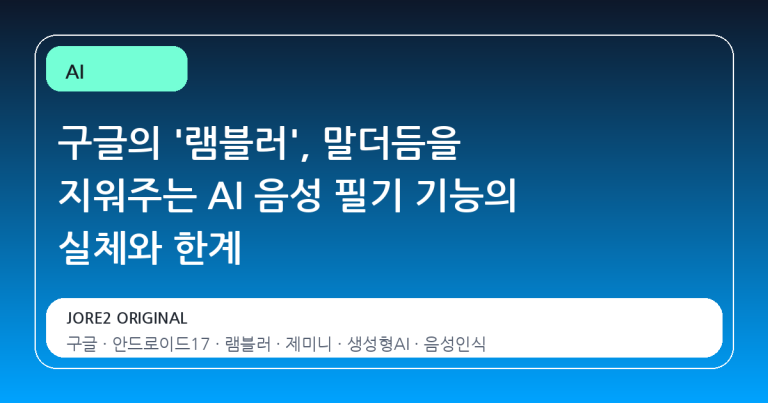 구글의 '램블러', 말더듬을 지워주는 AI 음성 필기 기능의 실체와 한계