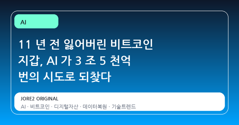 11 년 전 잃어버린 비트코인 지갑, AI 가 3 조 5 천억 번의 시도로 되찾다