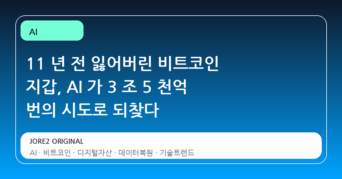 11 년 전 잃어버린 비트코인 지갑, AI 가 3 조 5 천억 번의 시도로 되찾다