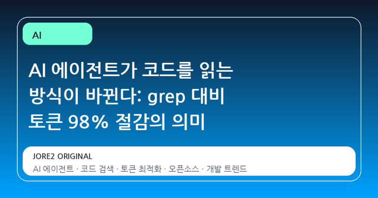 AI 에이전트가 코드를 읽는 방식이 바뀐다: grep 대비 토큰 98% 절감의 의미