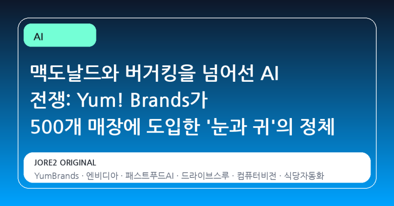 맥도날드와 버거킹을 넘어선 AI 전쟁: Yum! Brands가 500개 매장에 도입한 '눈과 귀'의 정체