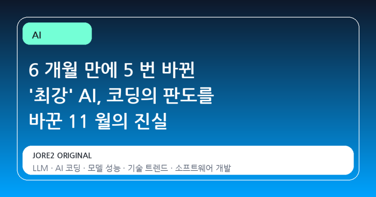 6 개월 만에 5 번 바뀐 '최강' AI, 코딩의 판도를 바꾼 11 월의 진실