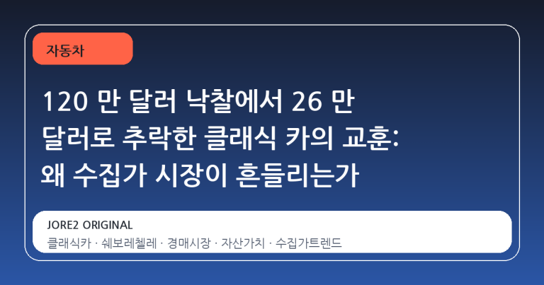 120 만 달러 낙찰에서 26 만 달러로 추락한 클래식 카의 교훈: 왜 수집가 시장이 흔들리는가