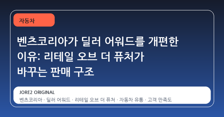 벤츠코리아가 딜러 어워드를 개편한 이유: 리테일 오브 더 퓨처가 바꾸는 판매 구조