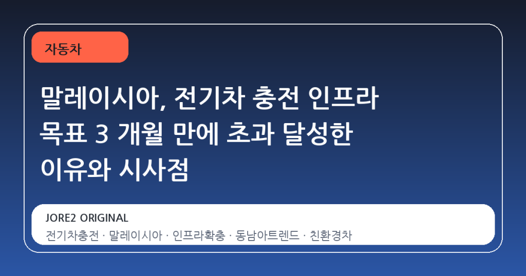 말레이시아, 전기차 충전 인프라 목표 3 개월 만에 초과 달성한 이유와 시사점