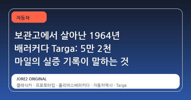 보관고에서 살아난 1964년 배러커다 Targa: 5만 2천 마일의 실증 기록이 말하는 것