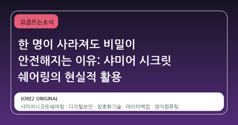 한 명이 사라져도 비밀이 안전해지는 이유: 샤미어 시크릿 쉐어링의 현실적 활용