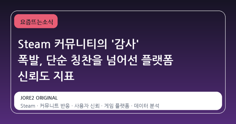 Steam 커뮤니티의 '감사' 폭발, 단순 칭찬을 넘어선 플랫폼 신뢰도 지표