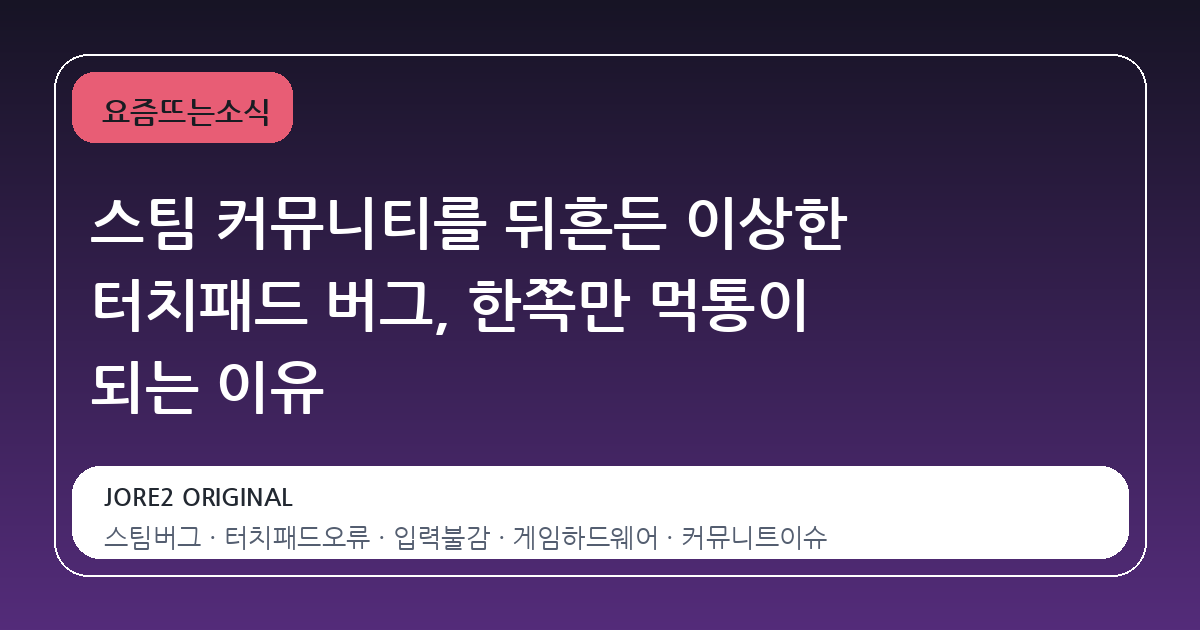 스팀 커뮤니티를 뒤흔든 이상한 터치패드 버그, 한쪽만 먹통이 되는 이유