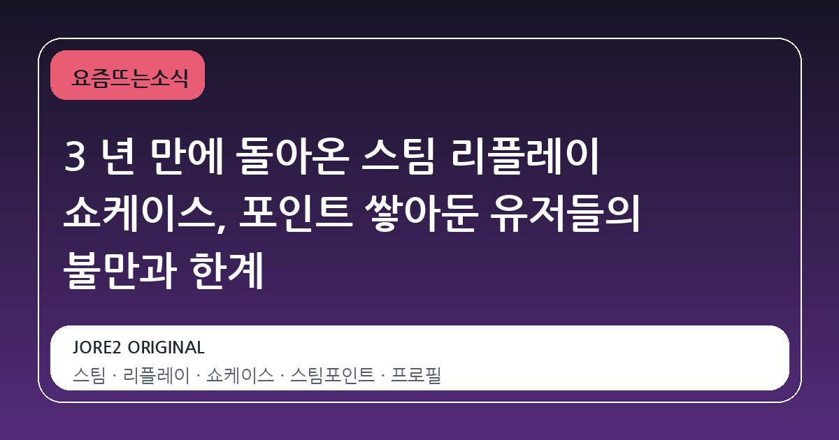 3 년 만에 돌아온 스팀 리플레이 쇼케이스, 포인트 쌓아둔 유저들의 불만과 한계