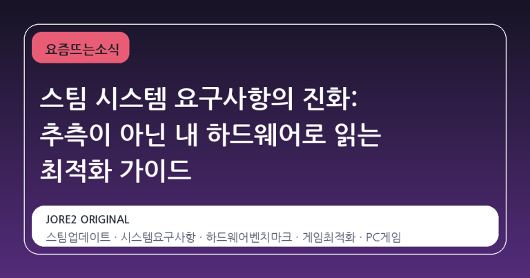 스팀 시스템 요구사항의 진화: 추측이 아닌 내 하드웨어로 읽는 최적화 가이드