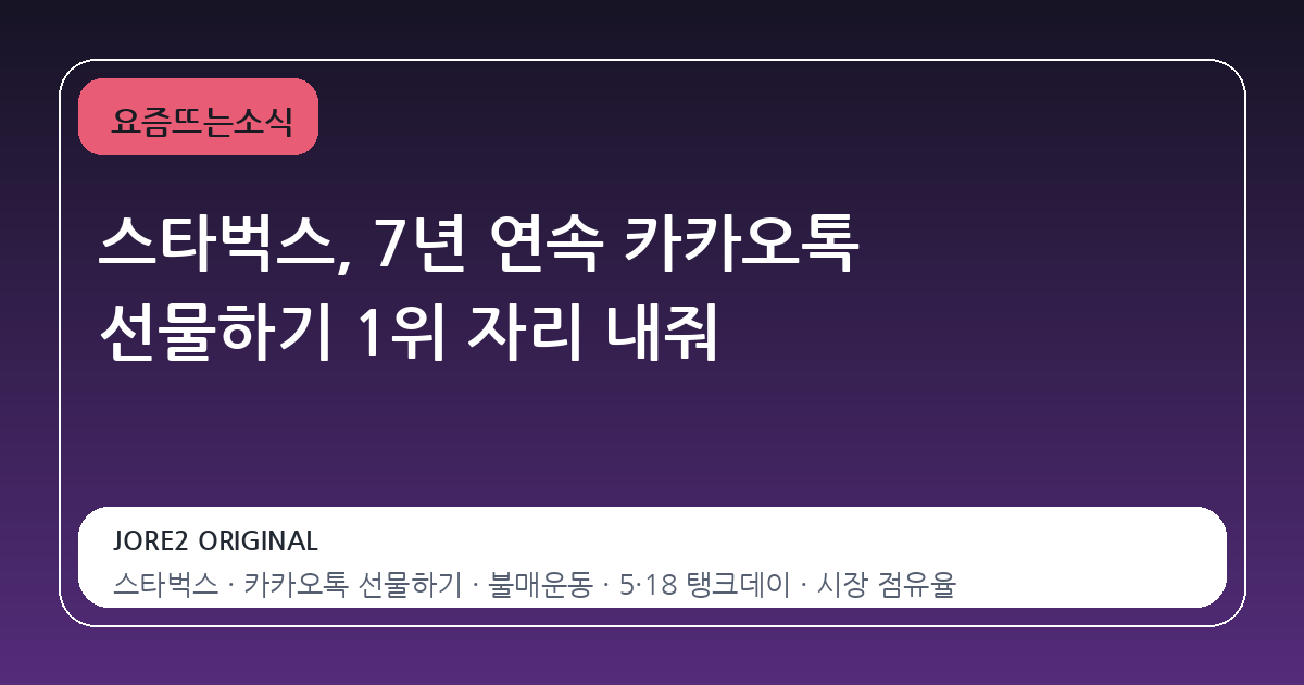스타벅스, 7년 연속 카카오톡 선물하기 1위 자리 내줘