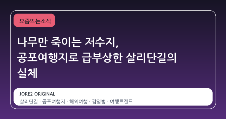 나무만 죽이는 저수지, 공포여행지로 급부상한 살리단길의 실체