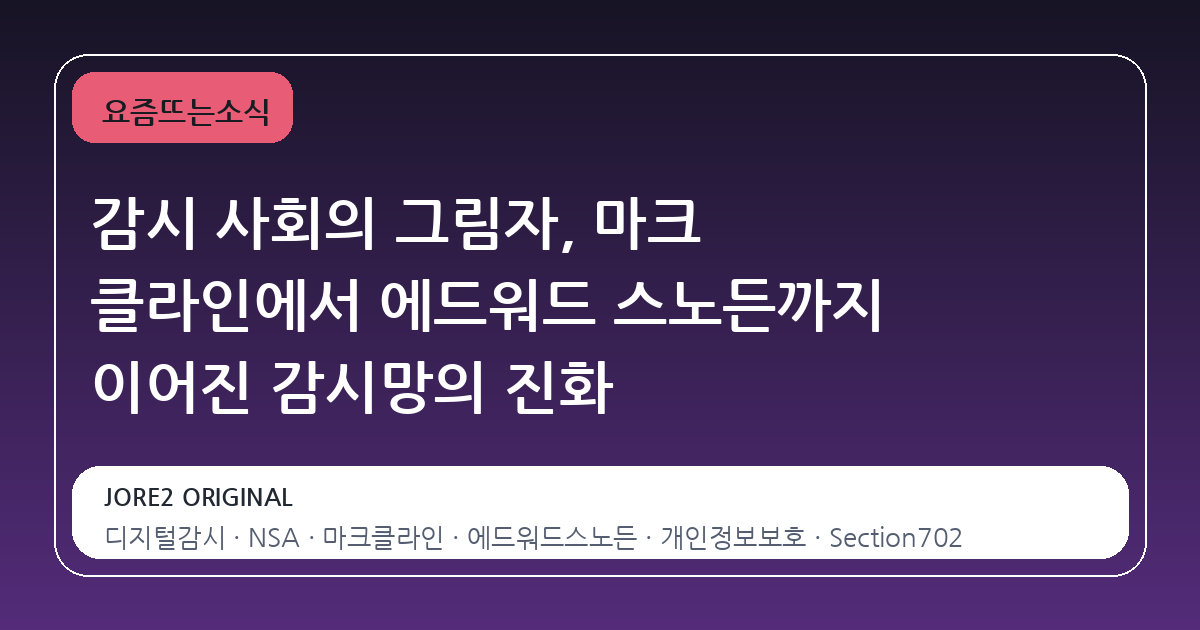 감시 사회의 그림자, 마크 클라인에서 에드워드 스노든까지 이어진 감시망의 진화