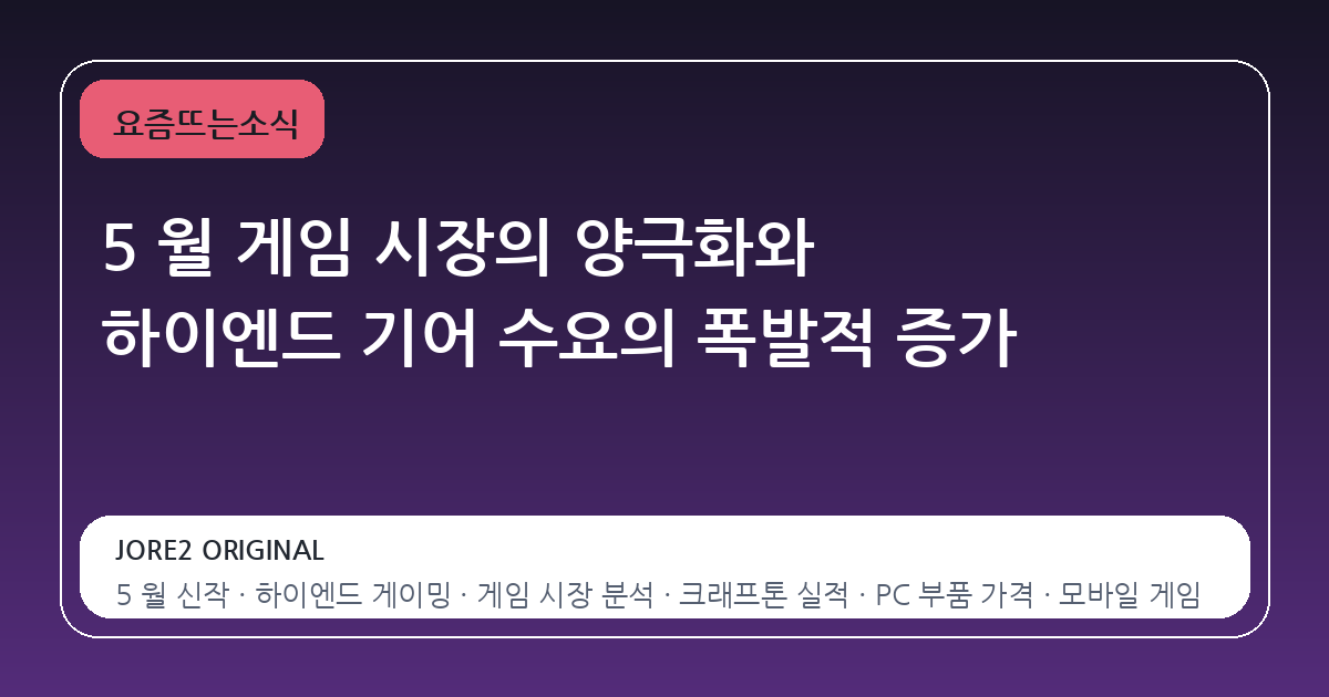 5 월 게임 시장의 양극화와 하이엔드 기어 수요의 폭발적 증가
