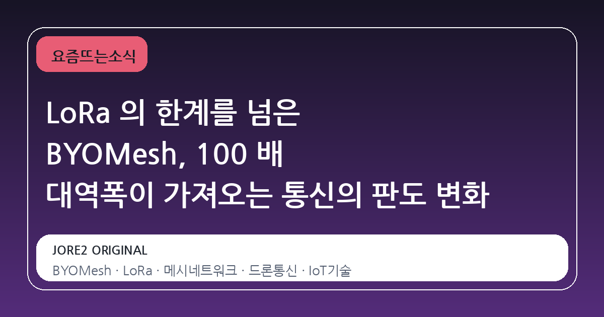 LoRa 의 한계를 넘은 BYOMesh, 100 배 대역폭이 가져오는 통신의 판도 변화